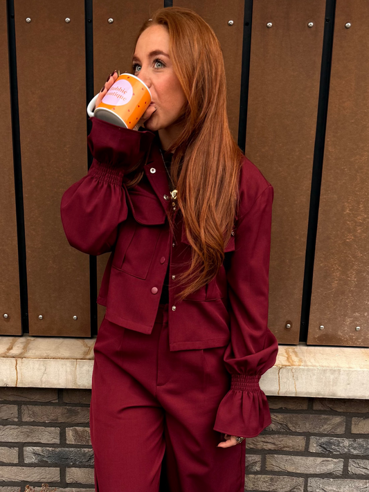 Smocked sleeve jacket