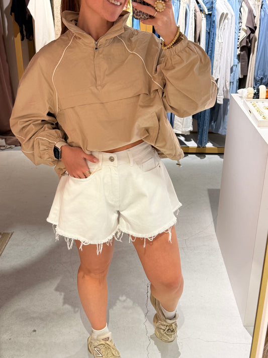 Wide denim short wit