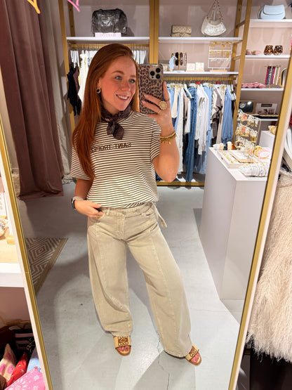 Barrel jeans beige