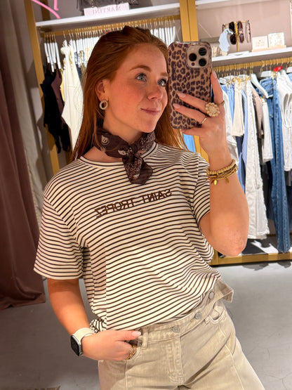 Stripe tee brown