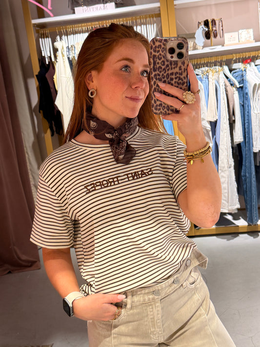 Stripe tee brown