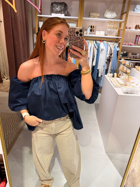 Off shoulder top navy