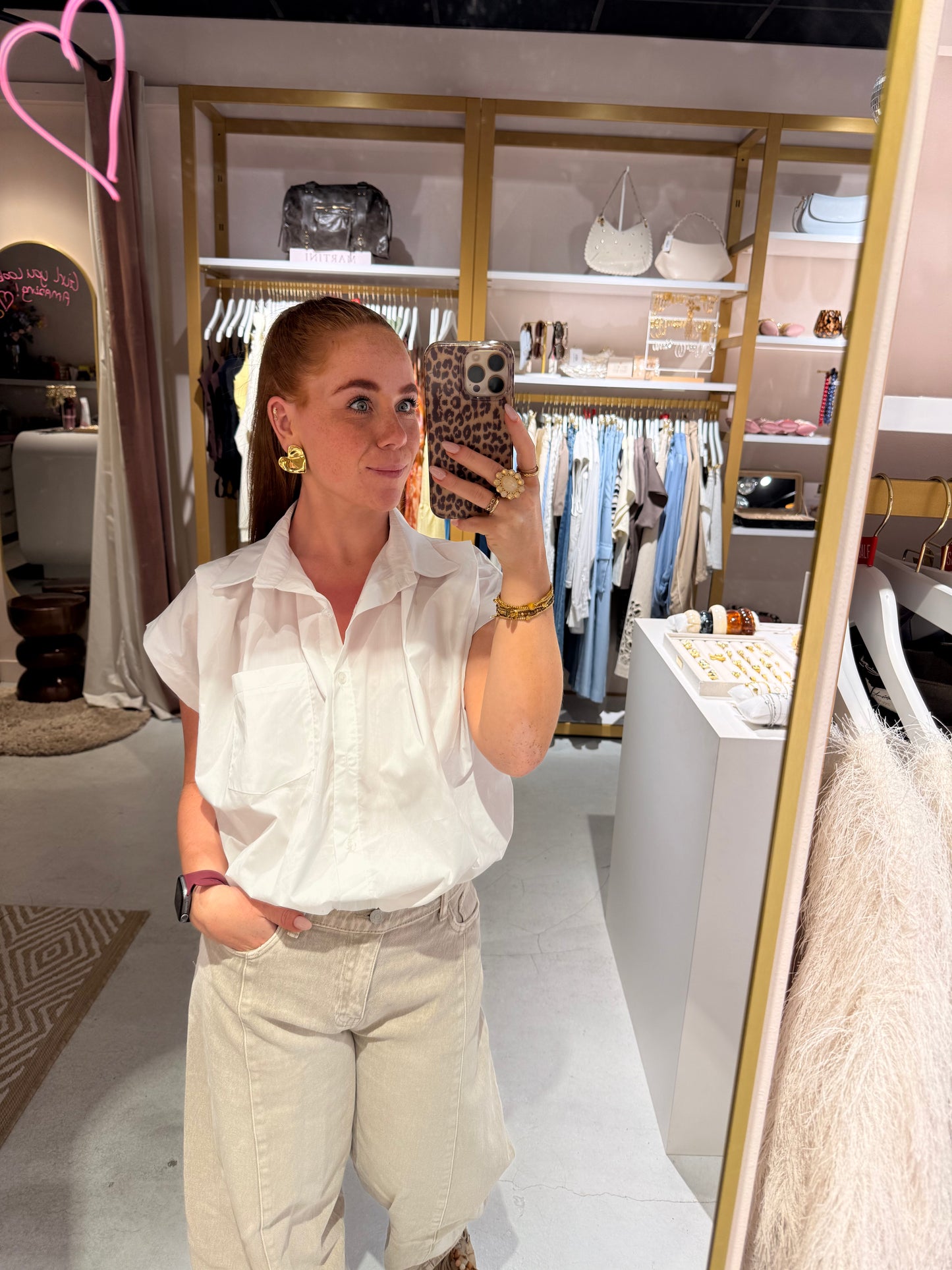 Ballon blouse wit