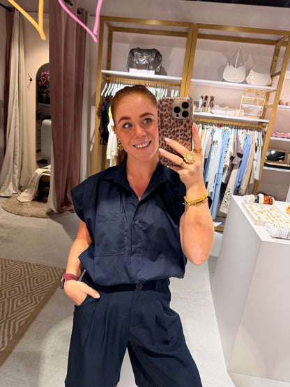 Ballon blouse navy