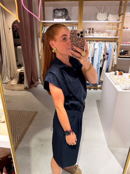 Ballon blouse navy