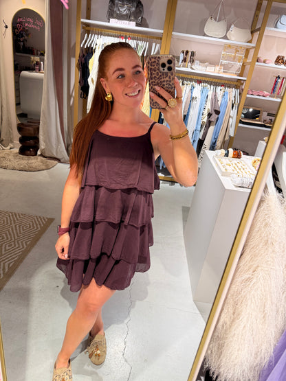 Ruffle dress bordeaux