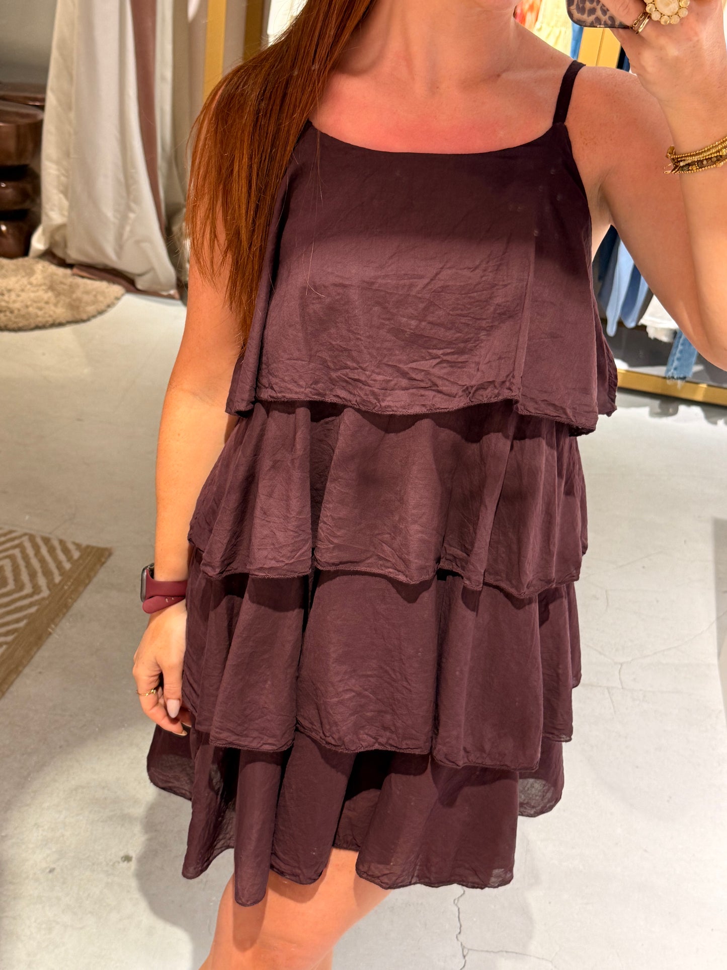 Ruffle dress bordeaux