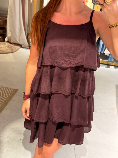 Ruffle dress bordeaux