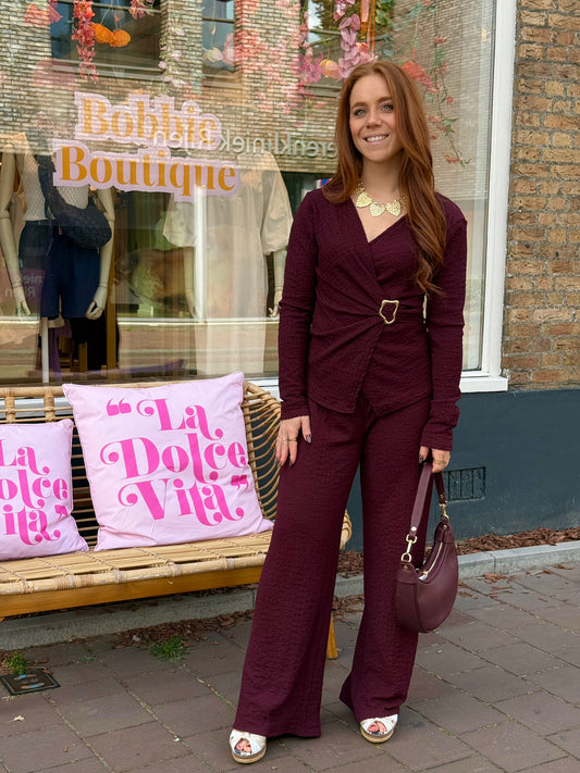 Two piece knoop bordeaux