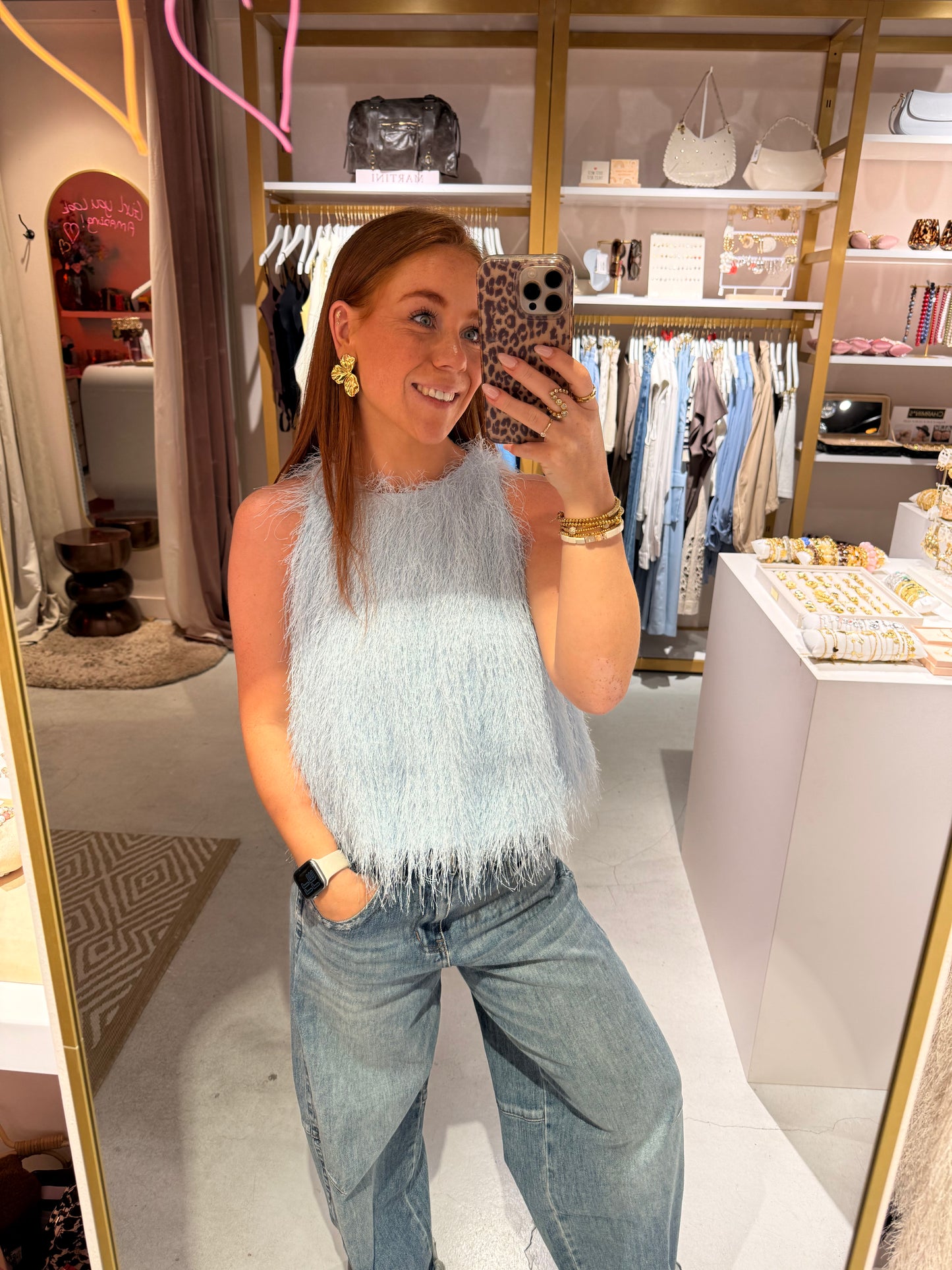 Feather top blue