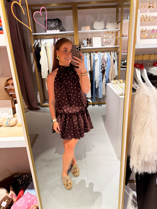 Polkadot dress bordeaux