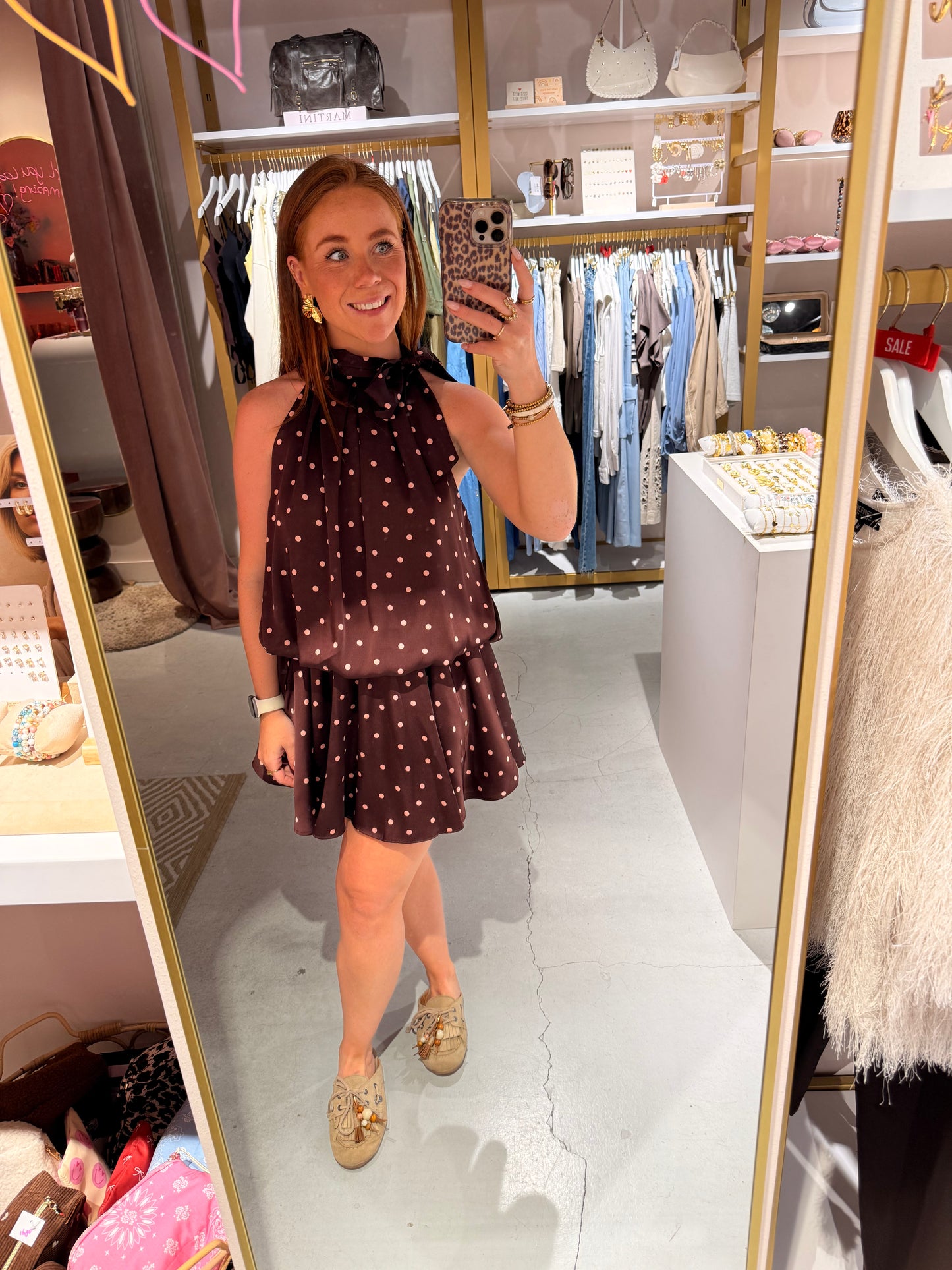 Polkadot dress bordeaux