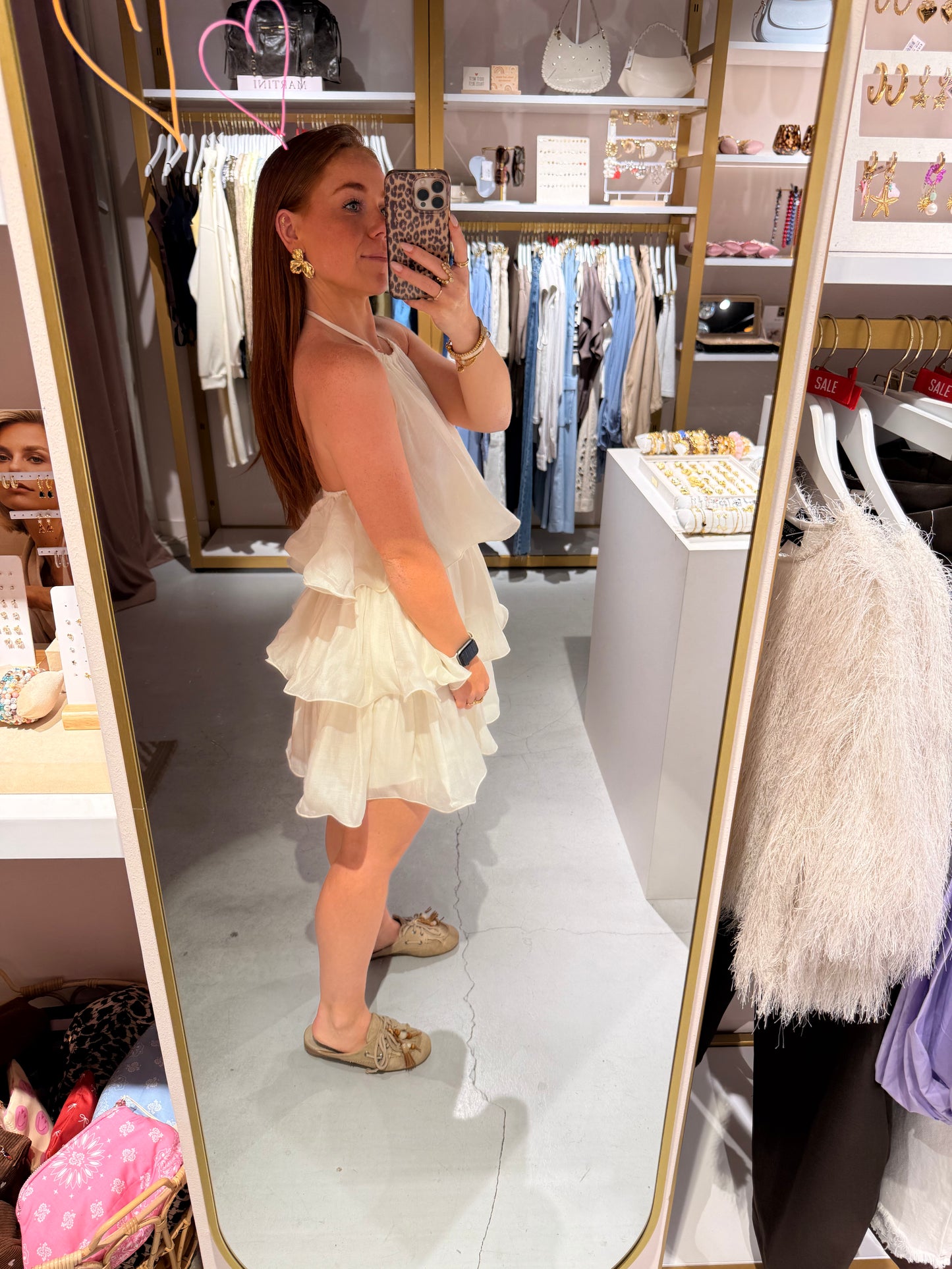 Halterjurk layers offwhite