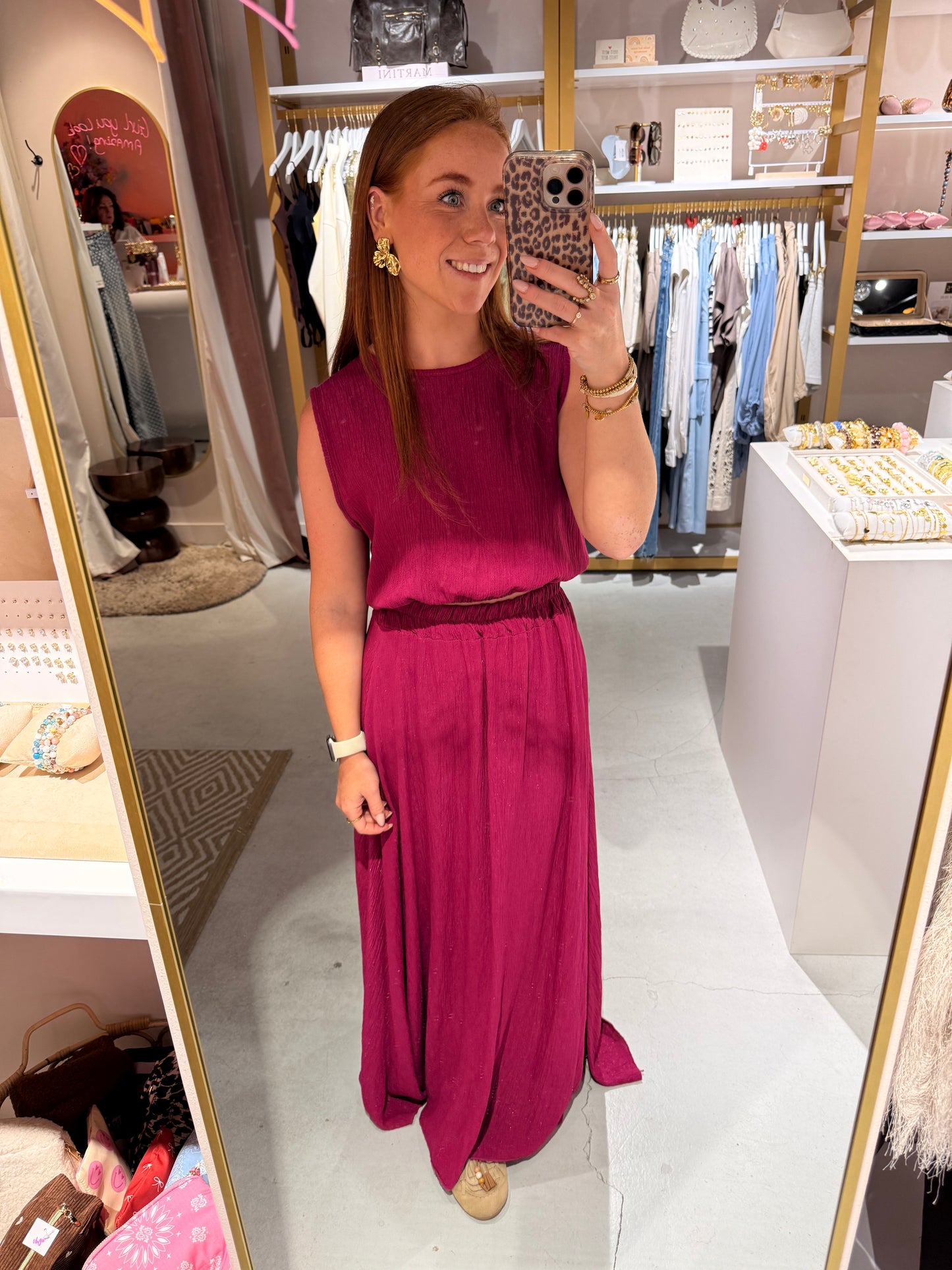 Lurex set fuchsia