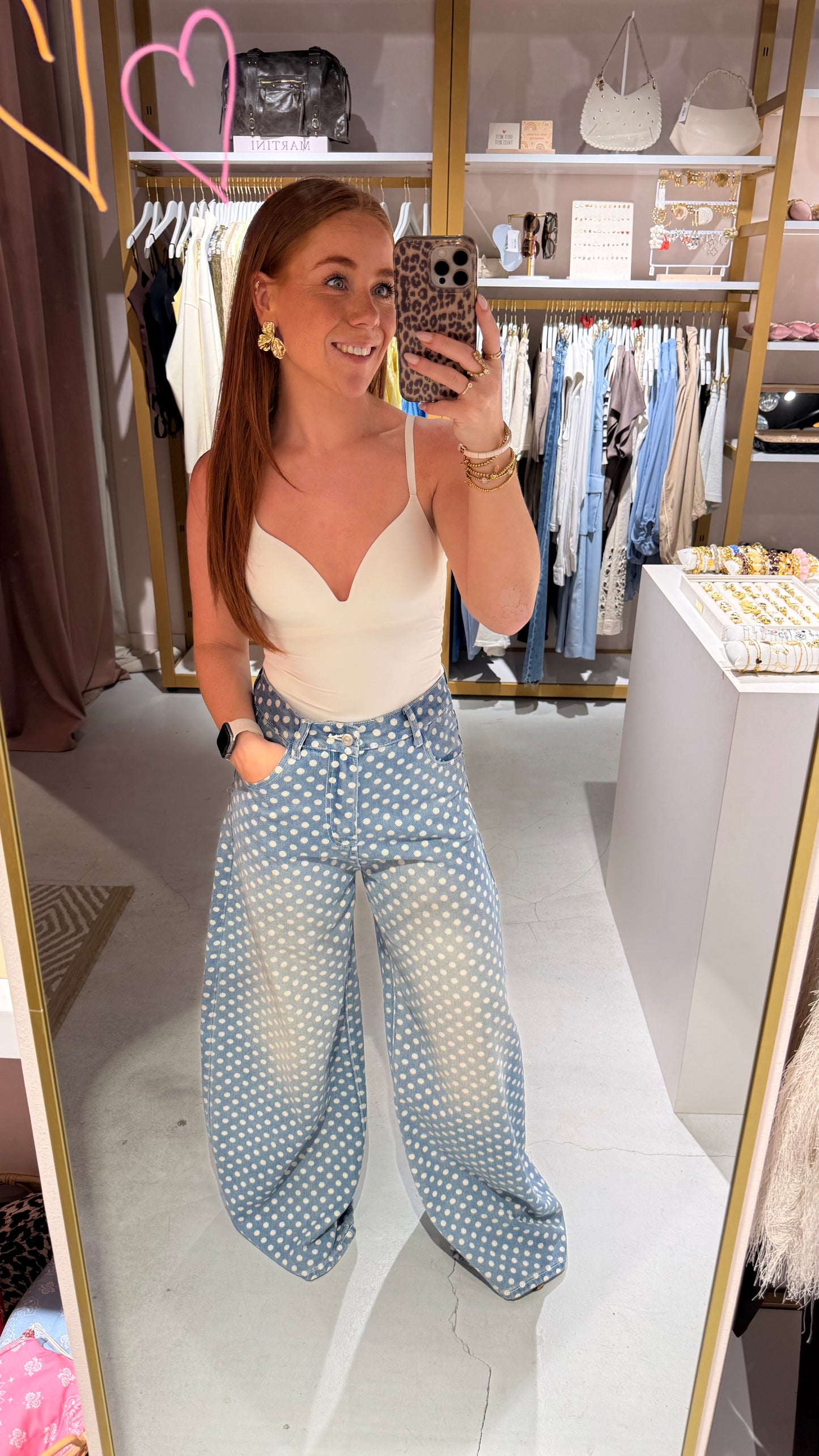 Polkadot jeans wide fit