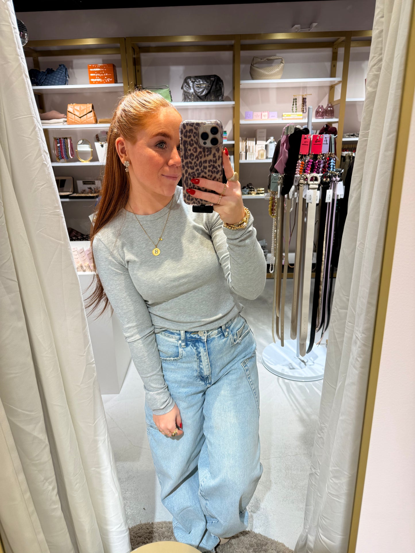 Longsleeve rib grijs