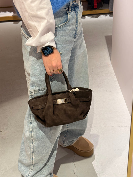 Leonie bag suede dark brown