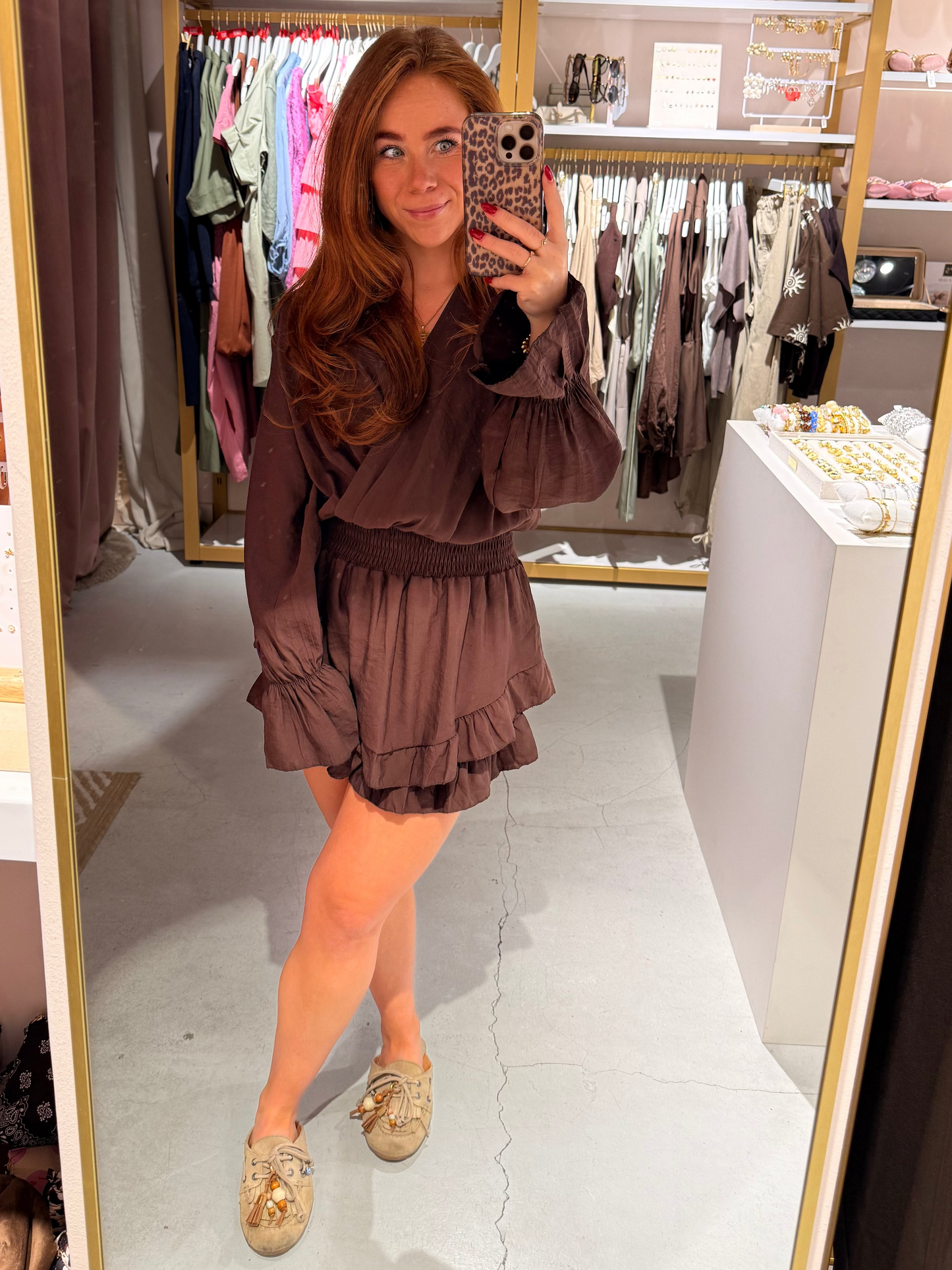 Playsuit dress brown