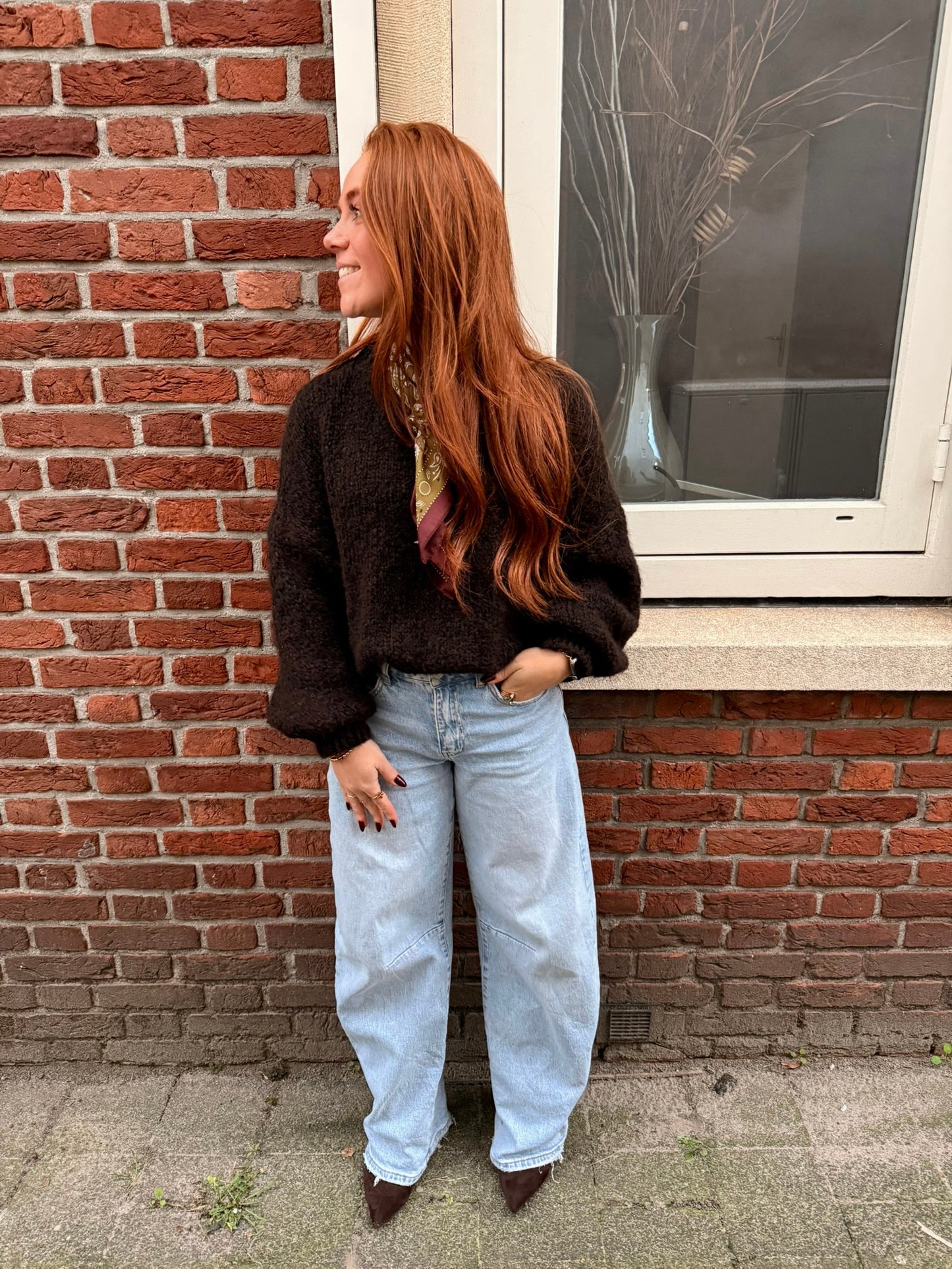 Cozy dark chocolate knit