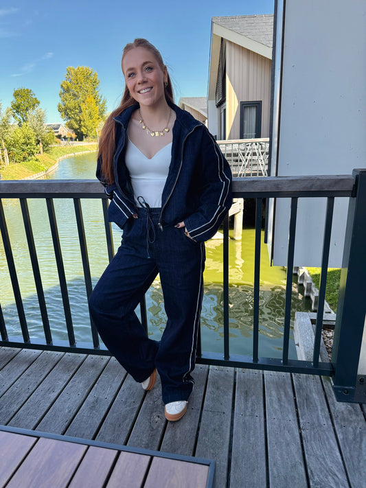 Denim sporty broekje