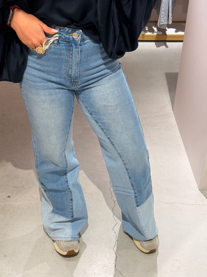 Wide leg jeans patch