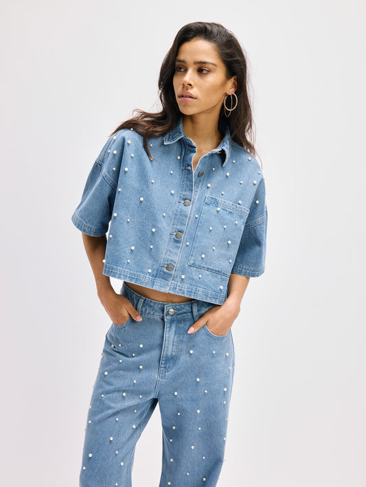 ADELINE TOP pearl denim
