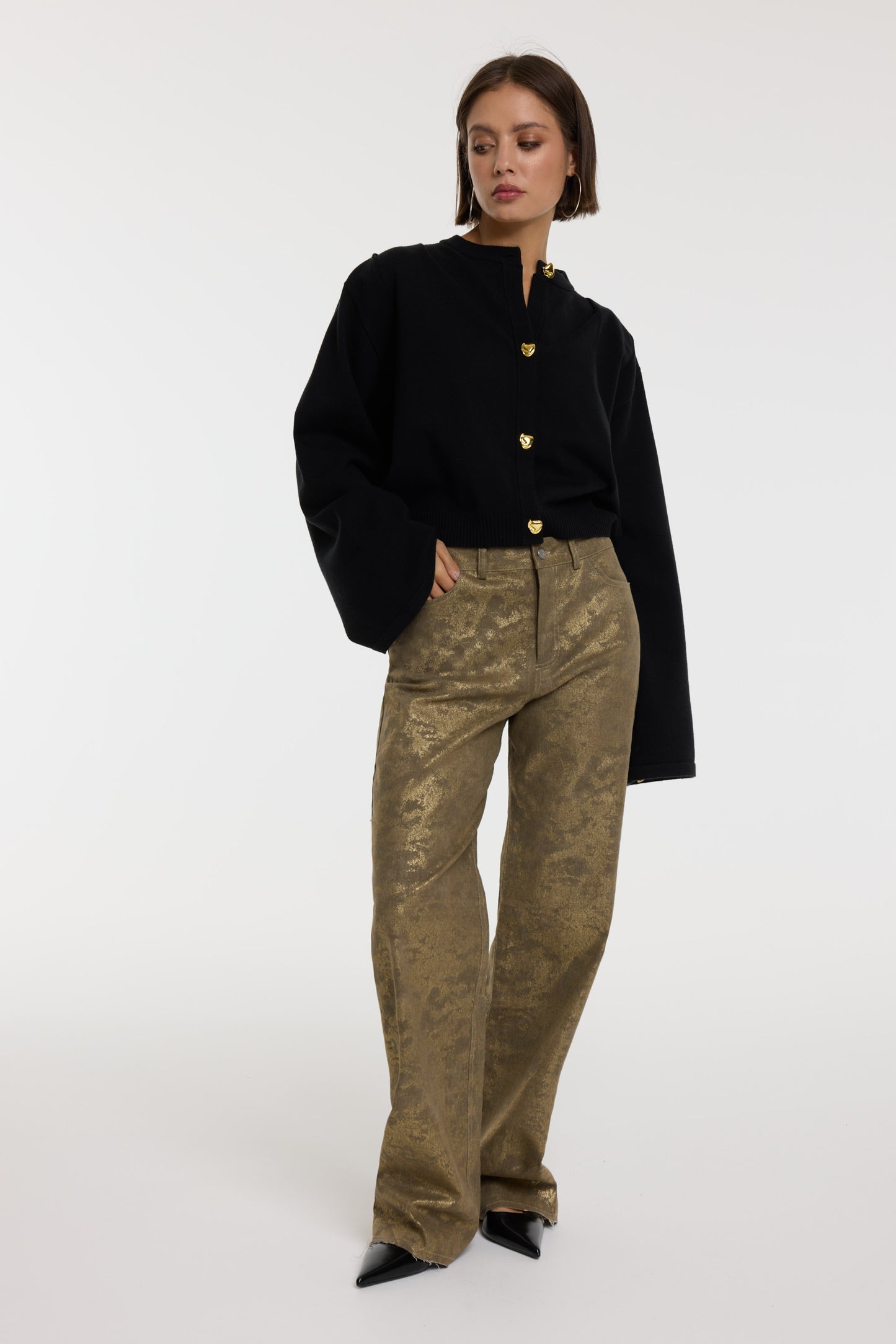 Pants gold coating HANNAH - Refined Department