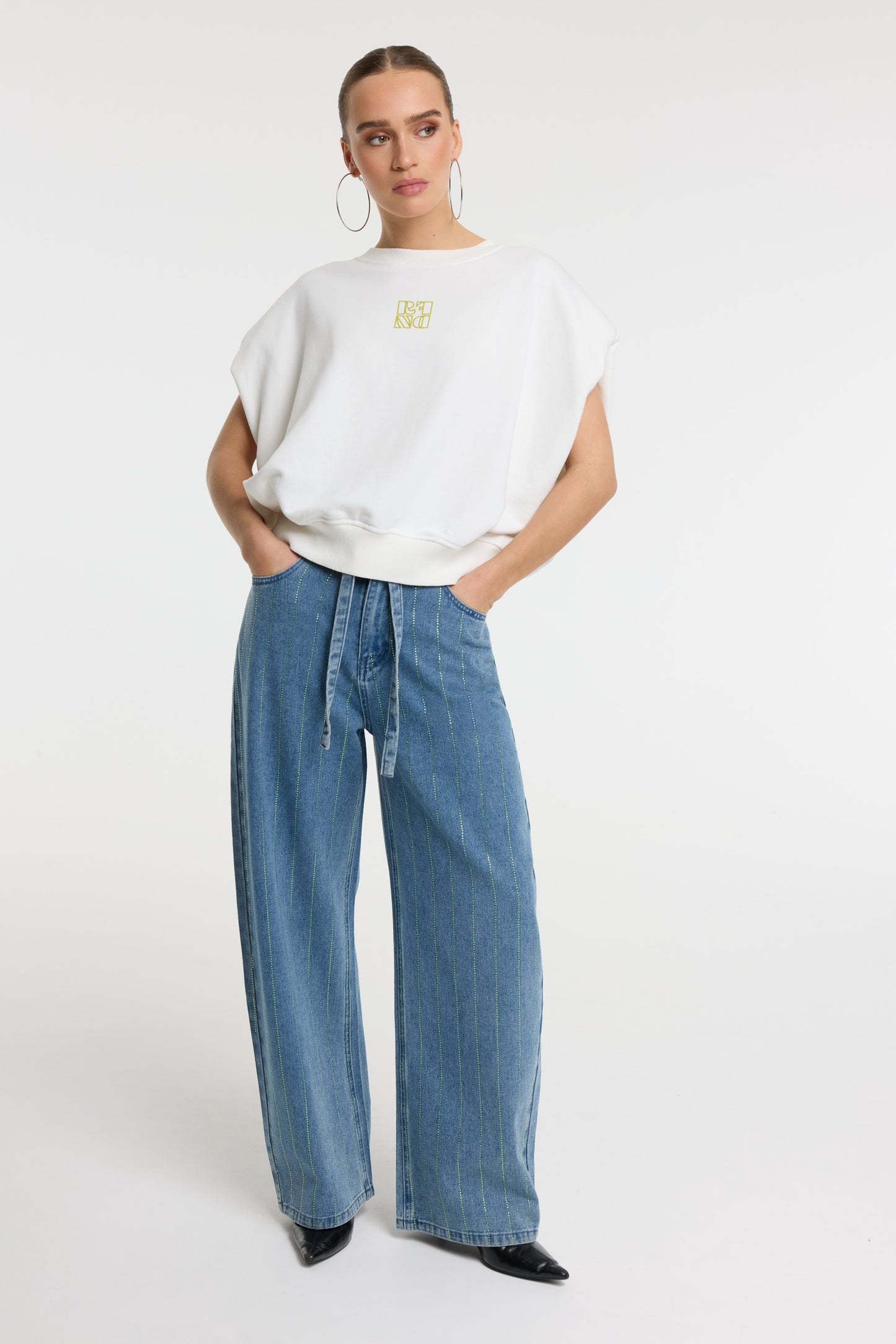 Balloonfit denim pants strass - Refined Department