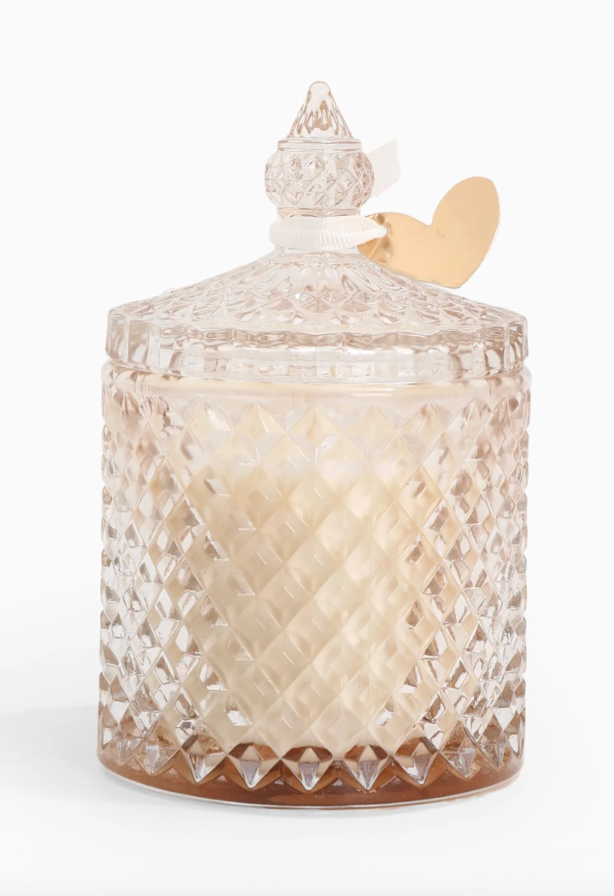 Glazen geurkaars wild peony & lily