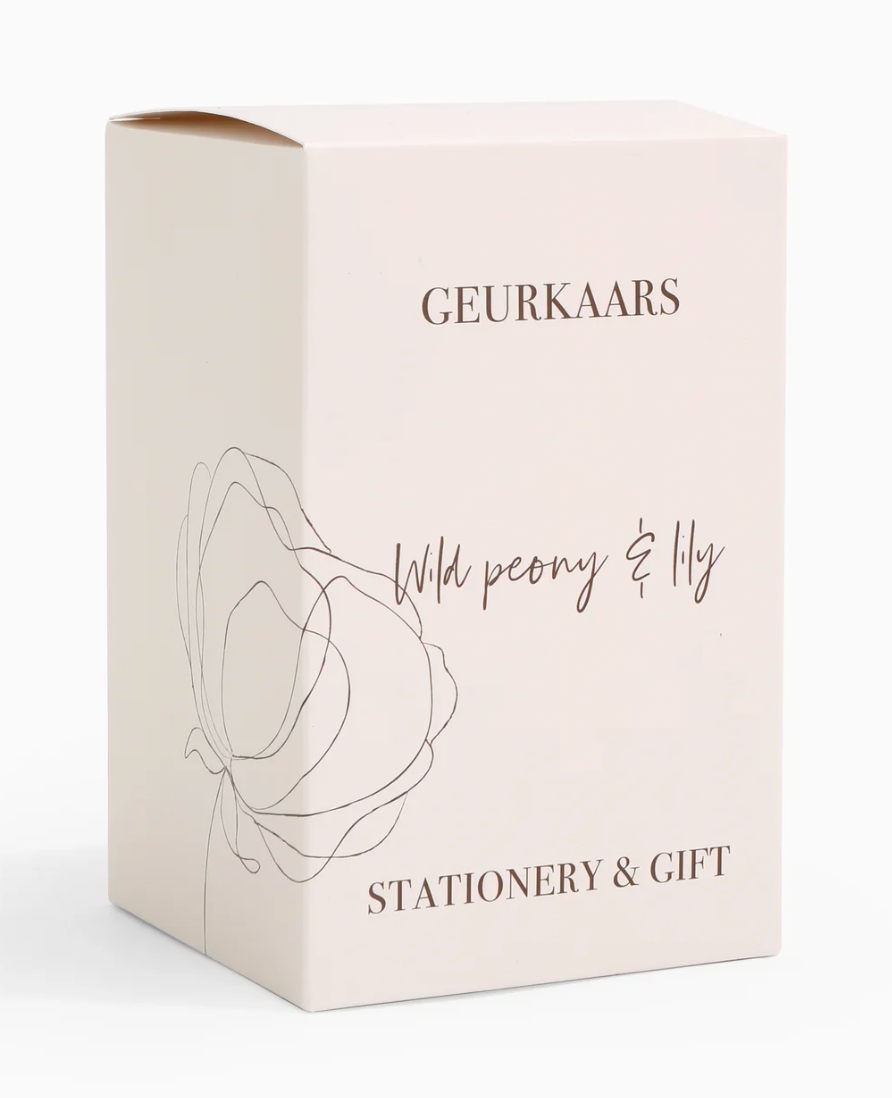 Glazen geurkaars wild peony & lily