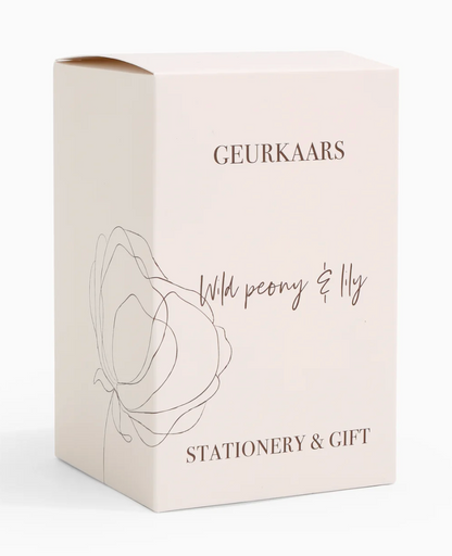 Glazen geurkaars wild peony & lily