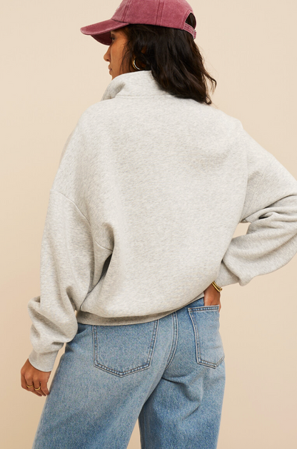 Grijze sweater met rits "Le cafe paris"