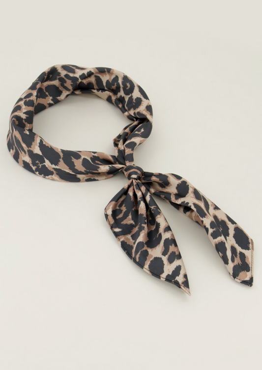 Panterprint mini sjaal in satijn look