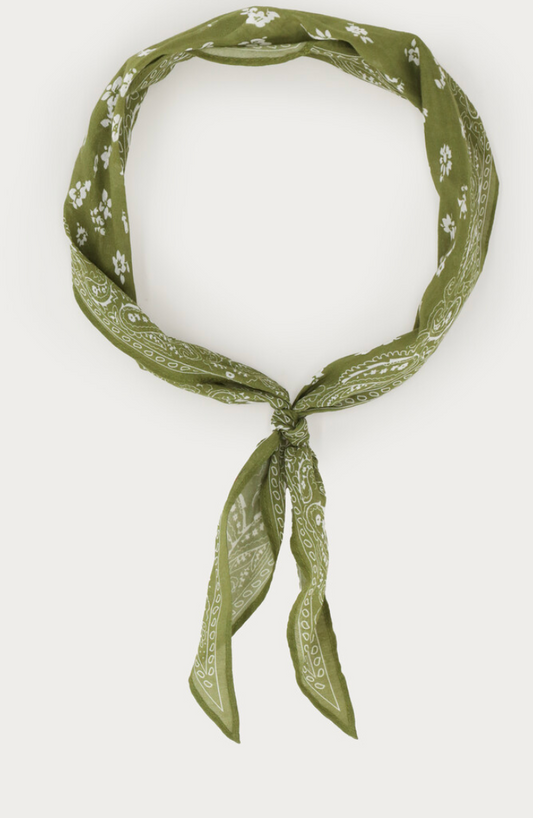 Olijf groene sjaal met paisley print