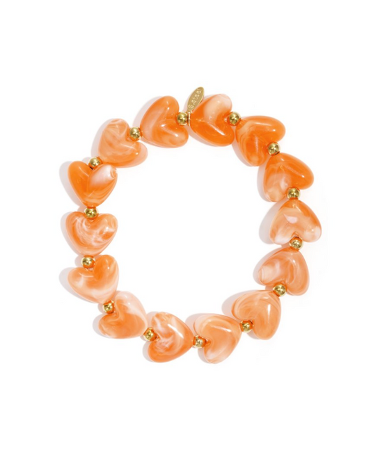 Armband hartjes oranje