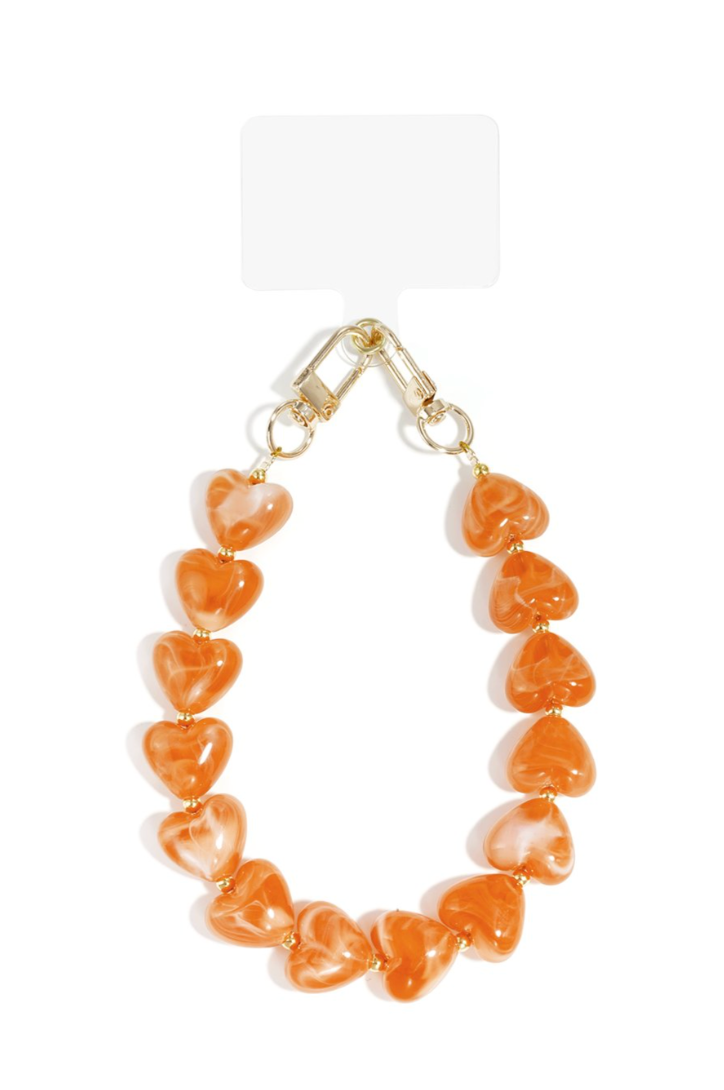 Telefoonkoord hartje oranje