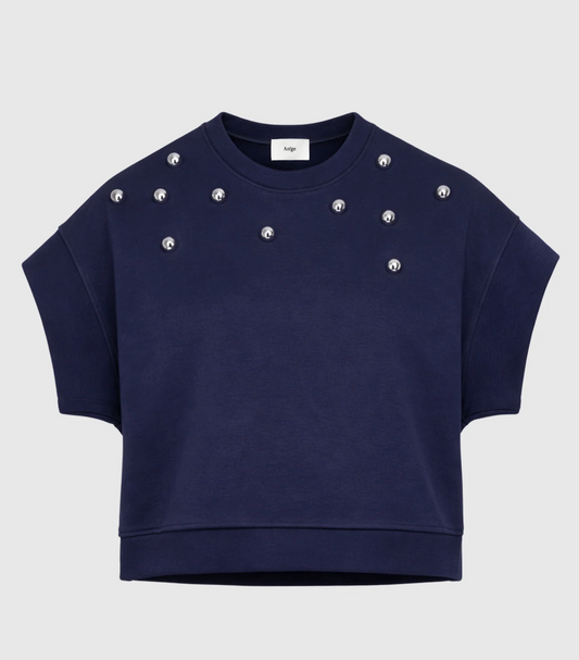 Sweater tee studs navy