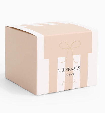 Geurkaars noir fresh - roze met witte streep