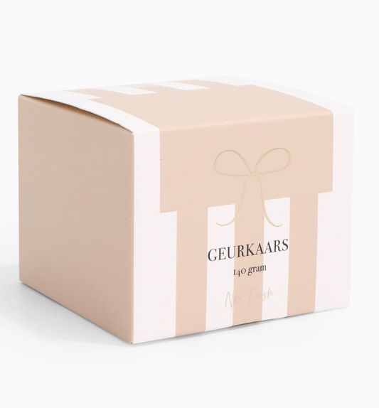 Geurkaars noir fresh - roze met witte streep