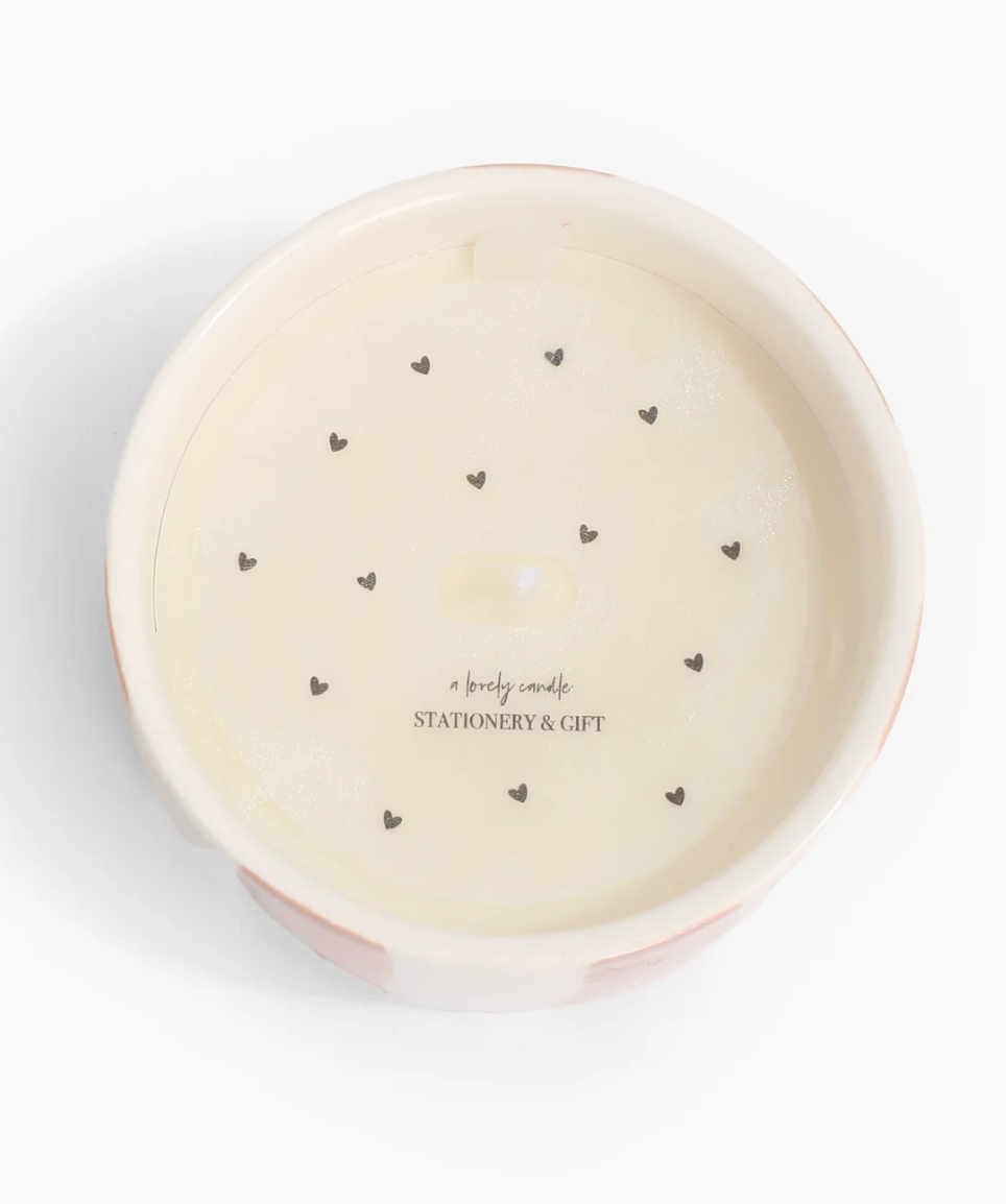 Geurkaars noir fresh - roze met witte streep