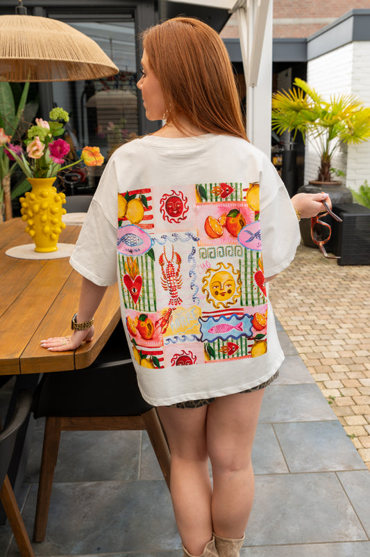 Sun strass print tee