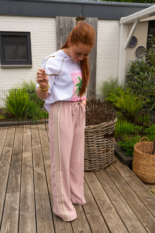 Pantalon stripe pink