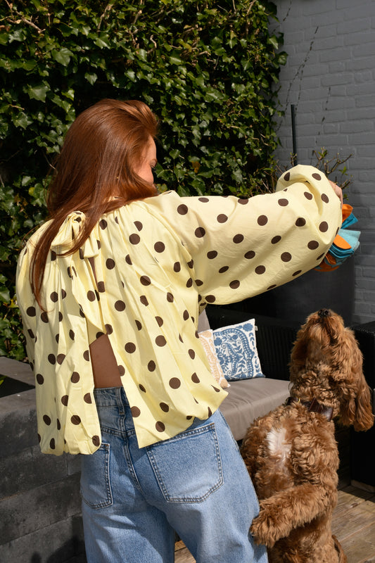 Polkadot ballon blouse