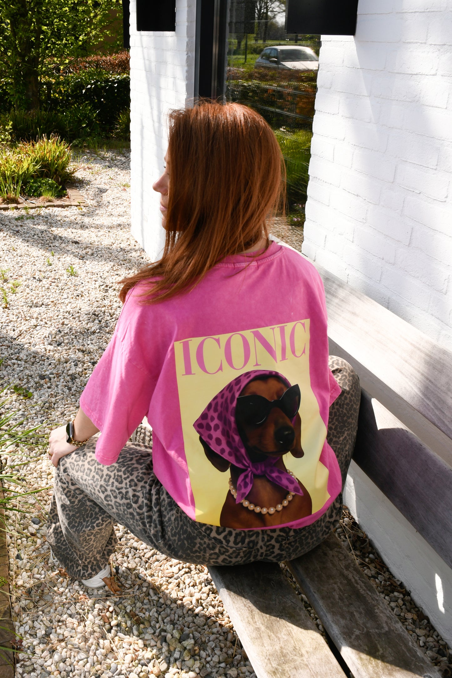 T-shirt Iconic teckel pink