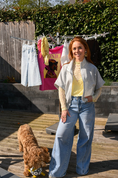 Zipper top Noor grijs