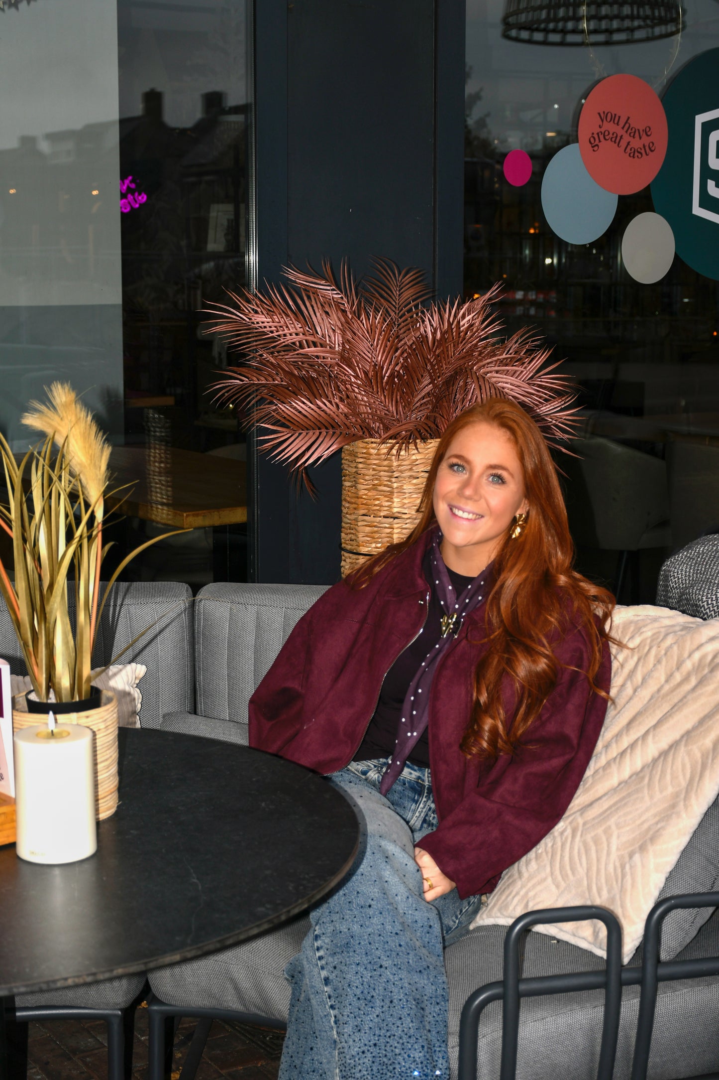 Suede bomber bordeaux